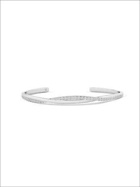 Silver Plated Cuff Bracelet Adjustable Dainty Bangle for Women